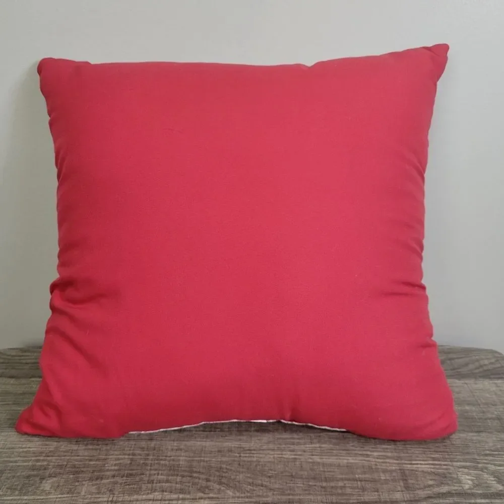Snowman and Cardinal Tis‎ the Season Square Pillow
